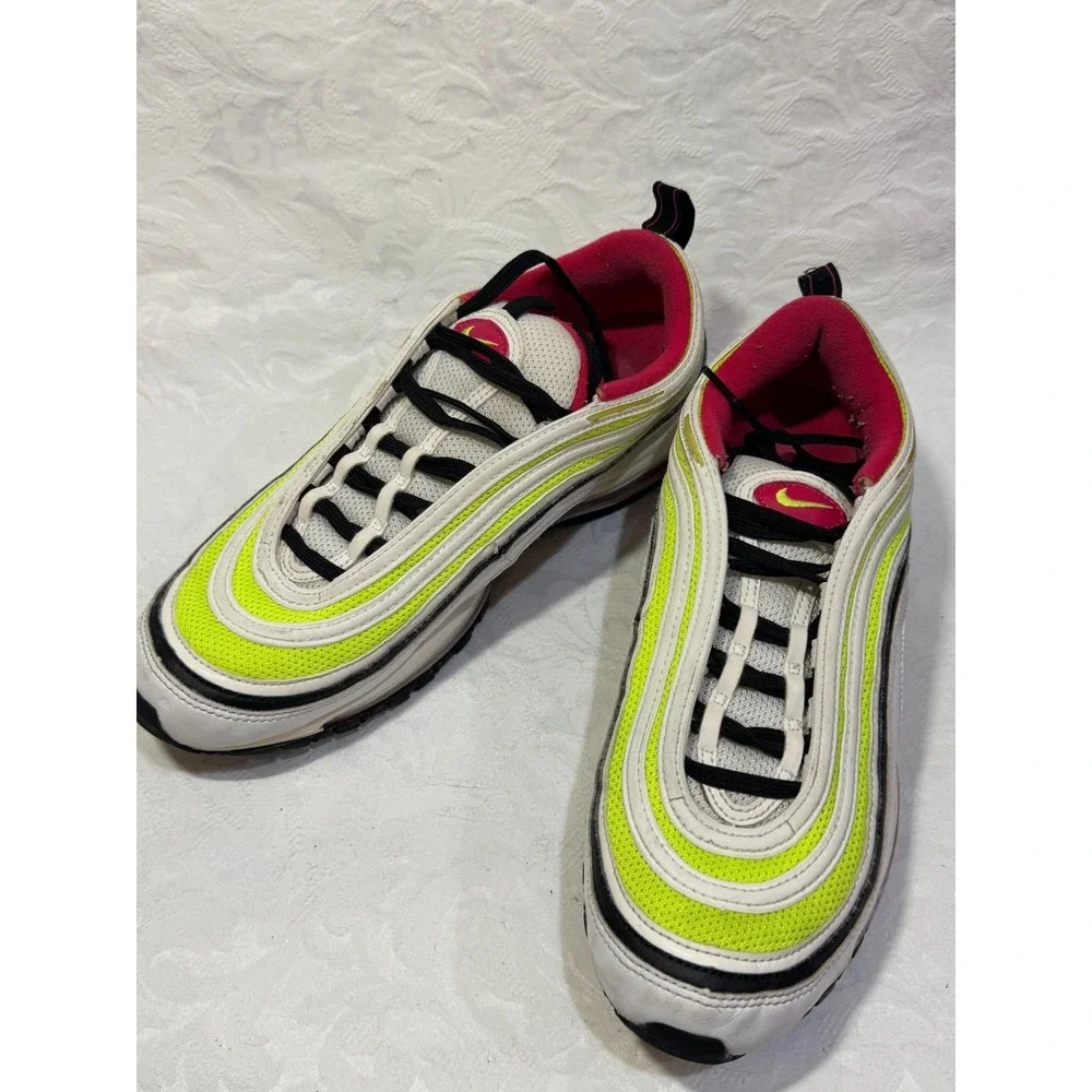Nike Air Max 97 Neon Volt Pink Black Men 9 Running‎ Shoes CI9871-100